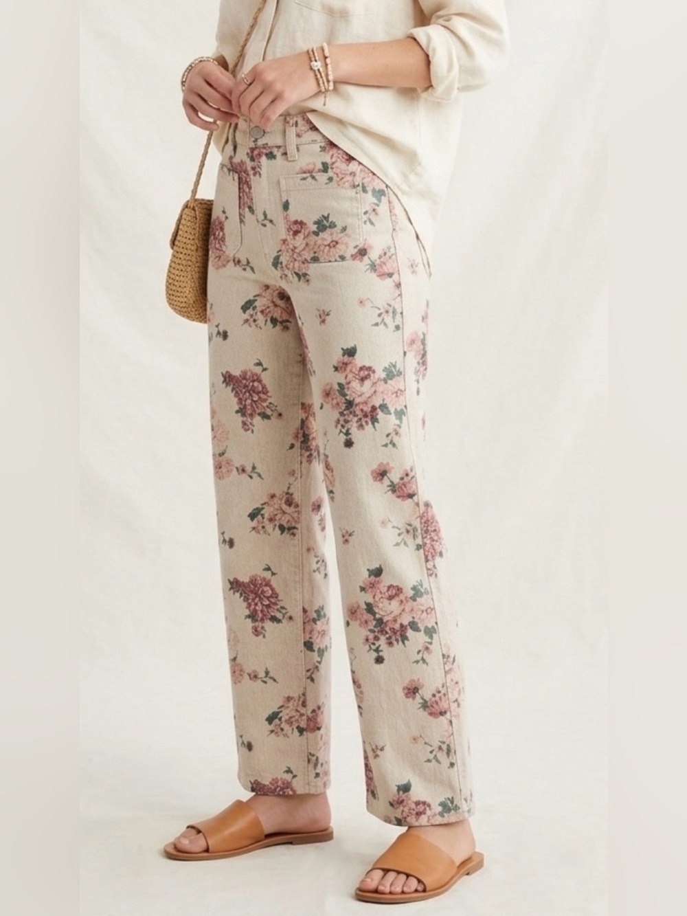 NWT Target universal threads Floral Straight-Leg jeans Pants 12